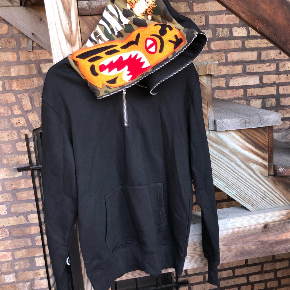 Bape/Bathing Ape Tiger Quater Zip Up Sweater
